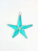 Teal Starfish Handmade Stained Glass  Window Hanging Ornament - Exquisite Beach-Themed Home Decor Piece with Vibrant Colors and Detailed Craftsmanship (Copy)