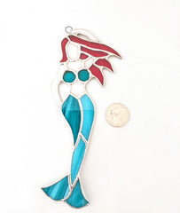 Mermaid Suncatcher Handmade Stained Glass