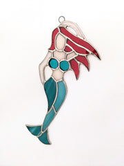 Mermaid Suncatcher Handmade Stained Glass