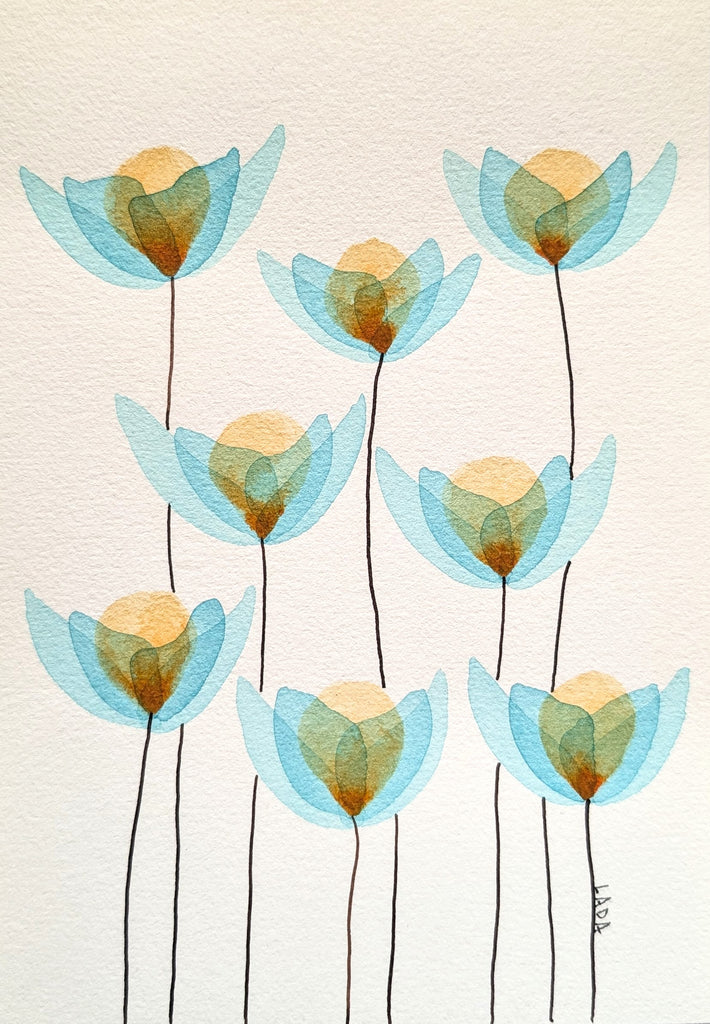 Blue and Gold Flower #1