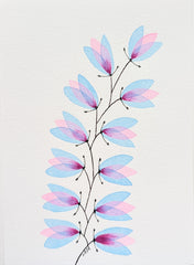 Blue & Pink Petal Branch #16