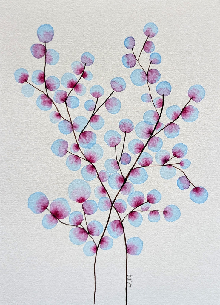 Blue & Magenta Blossom Tree #19