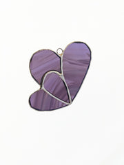 Double Hearts Handmade Stained Glass