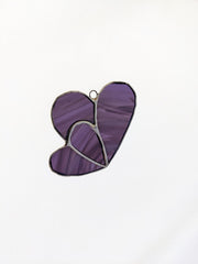 Double Hearts Handmade Stained Glass