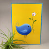 Blue Bird with Flower Art Print