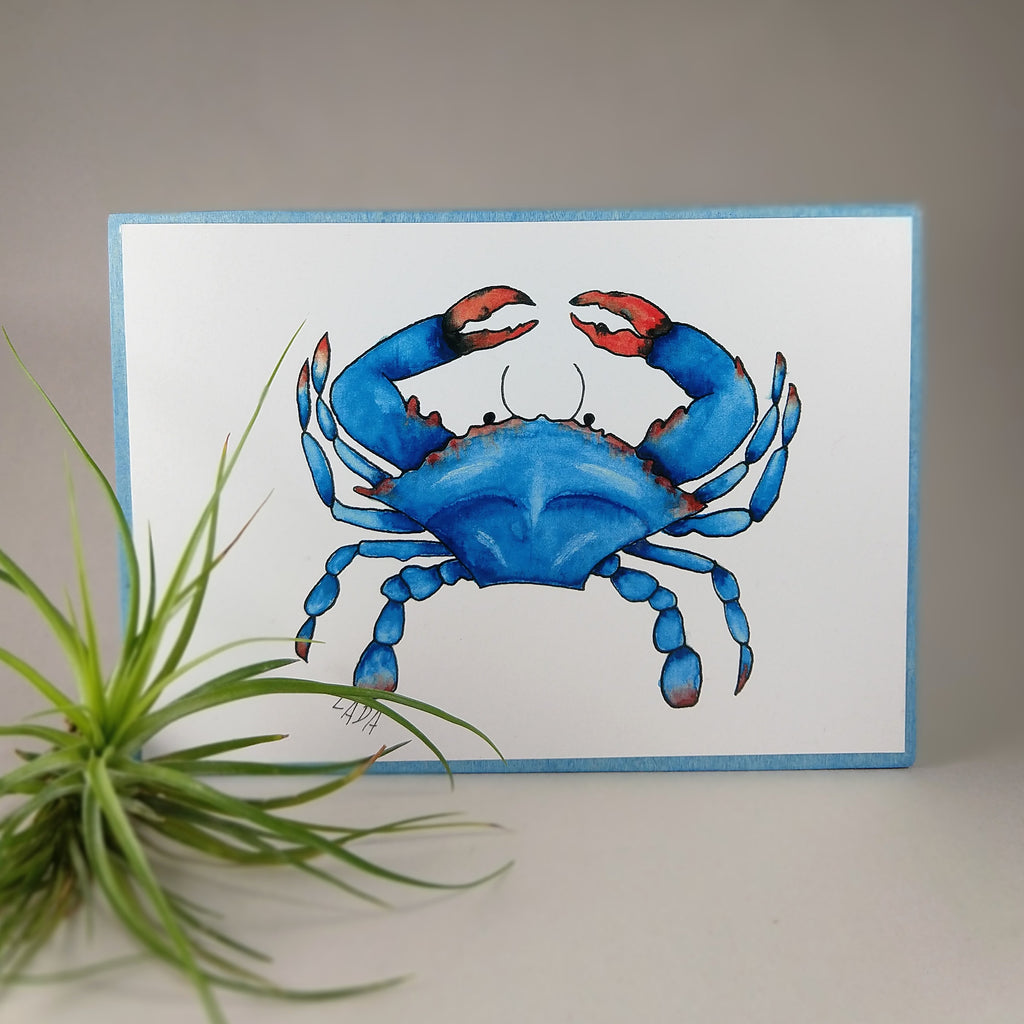 Colorful Blue Crab Art Print