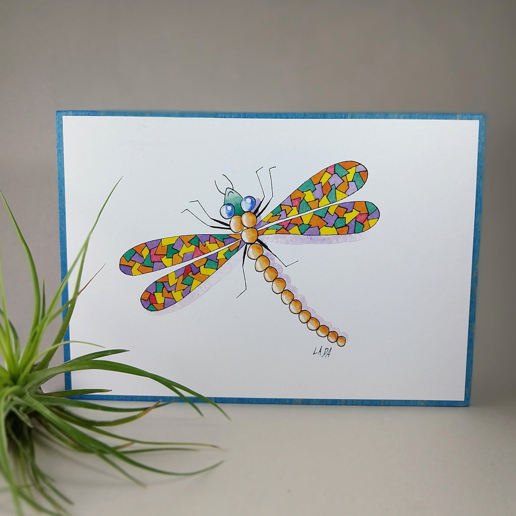 Mosaic Dragonfly Art Print