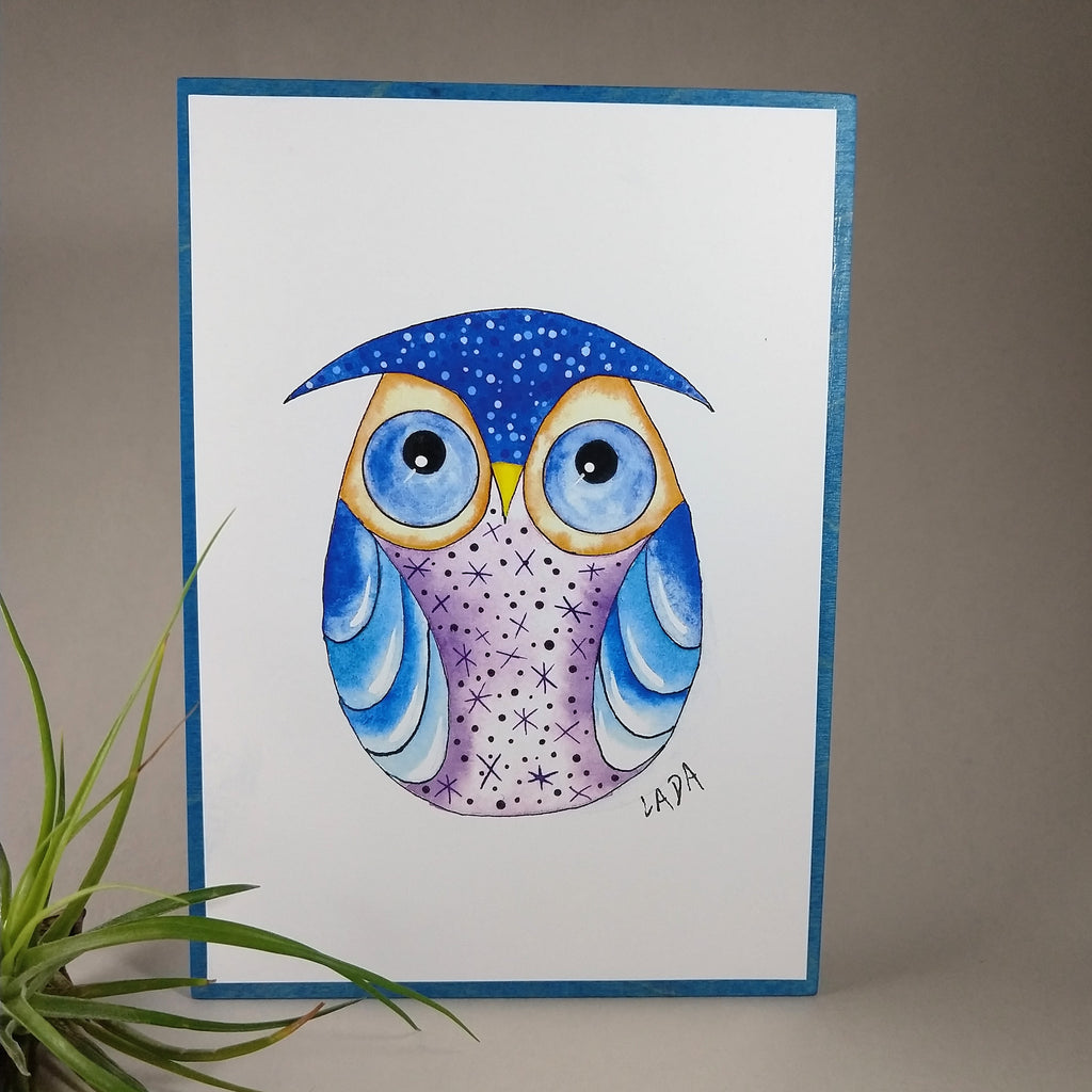 Colorful Purple Owl Art Print