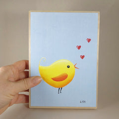 Yellow Love Bird Art Print