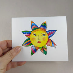 Colorful Mexican Sun - Blank Card