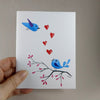 Whimsical Birds - Love Song - Blank Note Card