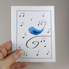 Blue Songbird - Blank Note Card