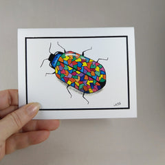 Colorful Mosaic Bug - Blank Card