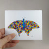 Colorful Mosaic Butterfly - Blank Card