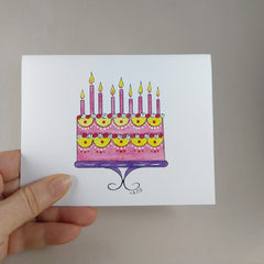 Pink Cake with Candles - Birthday Card