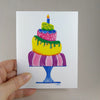 Whimsical Layered Cake - Birthday Card