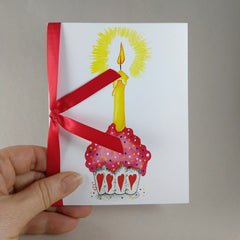 Cupcake with Candle - Birthday Card