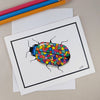 Colorful Mosaic Bug - Blank Card