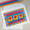 Colorful Heart Quilt - Blank Card