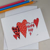 5 Hearts - Blank Greeting Card